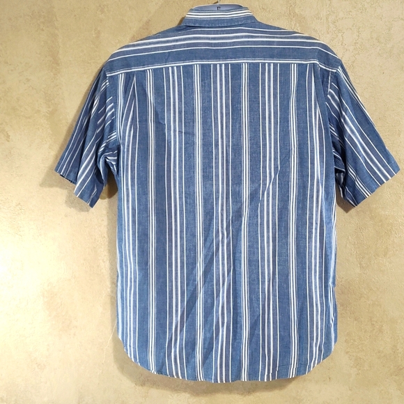 Dockers Men's Blue & White Short-Sleeve Button-Down Size M 100% Cotton Lot of 2 - Picture 5 of 16